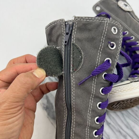 Converse Super High Top Sneakers Juniors 1 Gray Chuck Taylor All Star Calf Knee - Picture 7 of 12